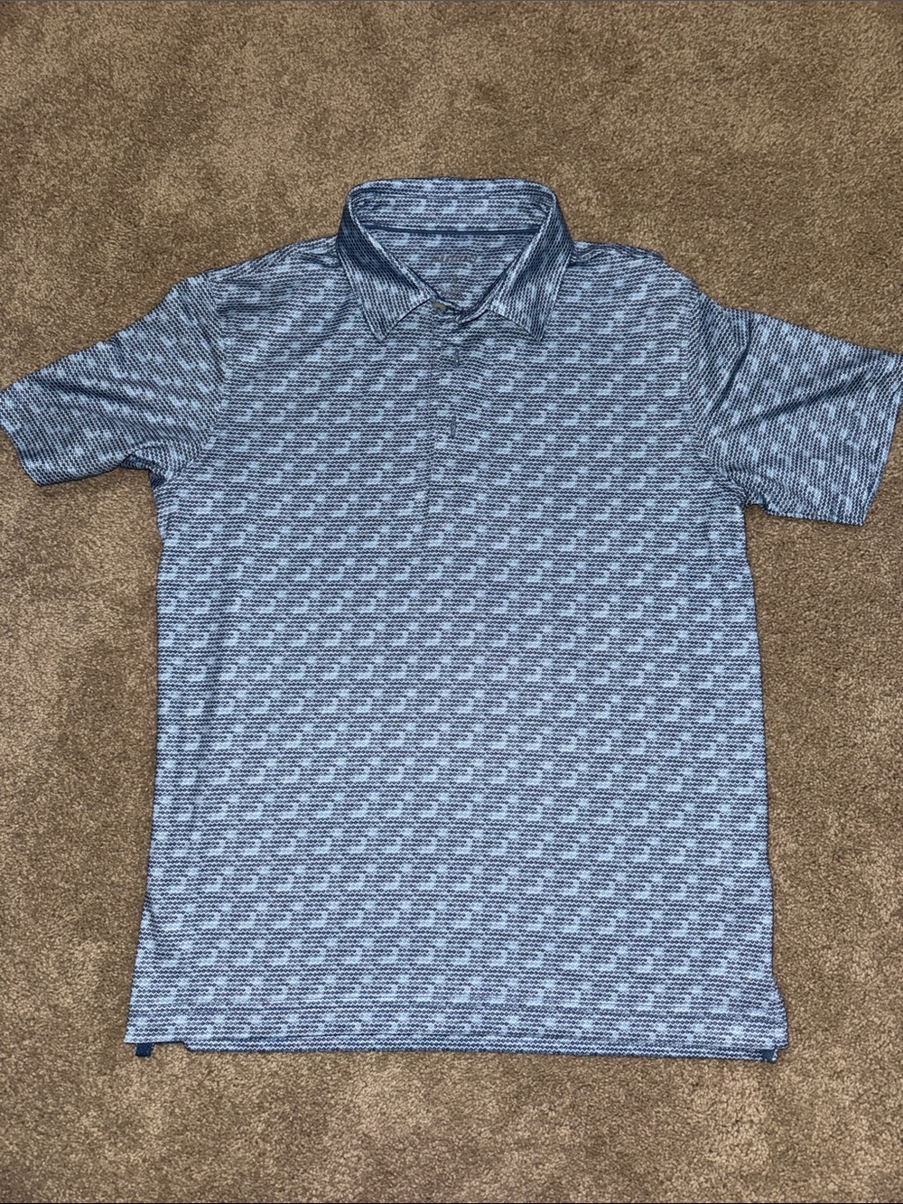 Boys  Blue Patterned Polo Shirt